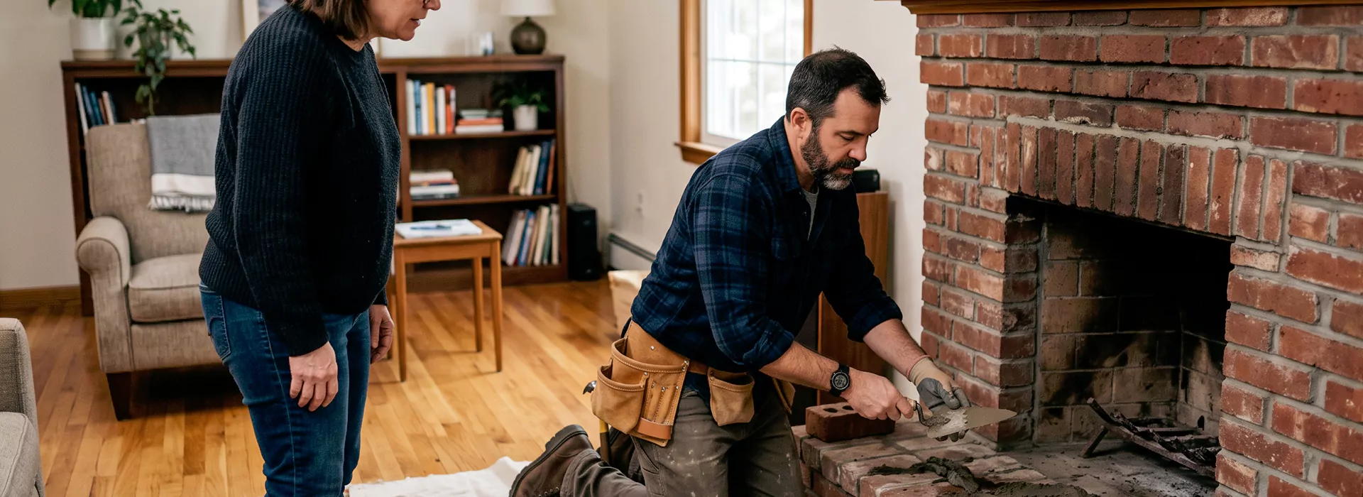 Brick Fireplace Repair in Howell
