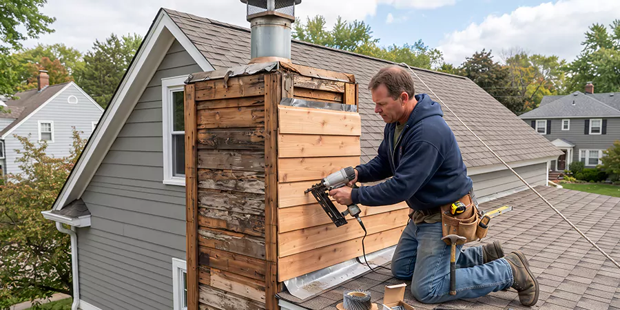 Wood Chimney Chase Repair Howell