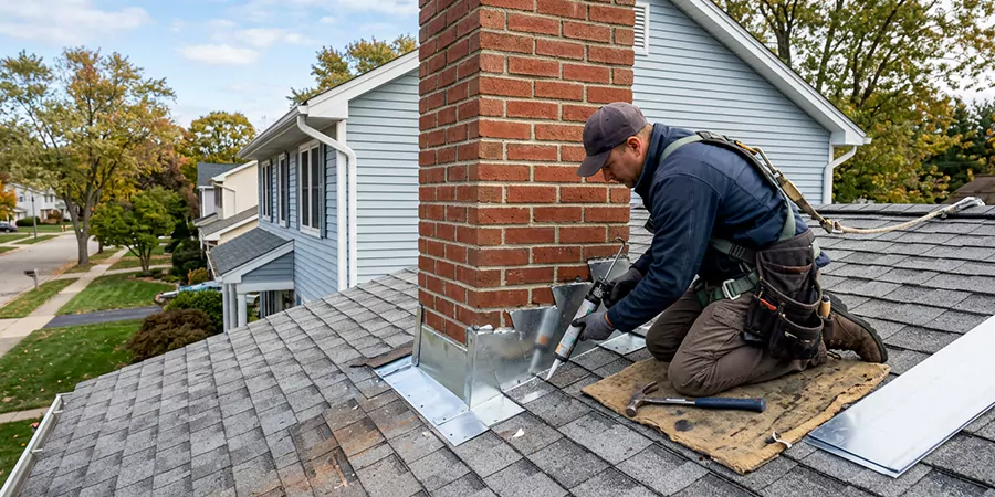 Roof and Chimney Flashing Leak Repair Howell