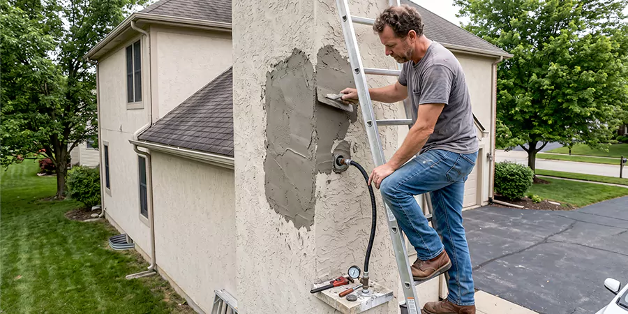 Gas and Stucco Chimney Repair Howell